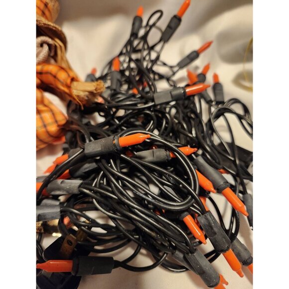 Halloween Bundle Skeleton Bride Scarecrow and Orange String Lights - Picture 4 of 4